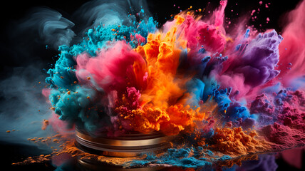 Poster - colorful paint explosion.