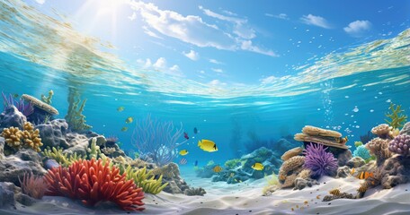 Wall Mural - coral reef in the sea