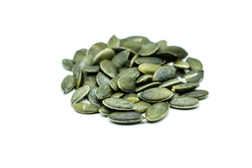 Wall Mural - Pumpkin seeds isolated on white background