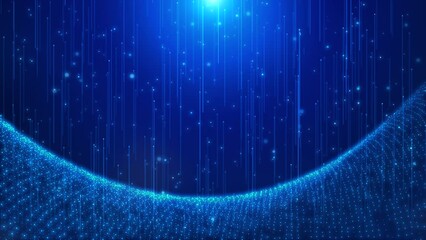 Wall Mural - Blue Hi-Tech Stream: Abstract Background with Glowing Lines and Speed Motion