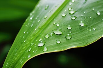 Wall Mural - close-up of leaf with water droplets on a natural background