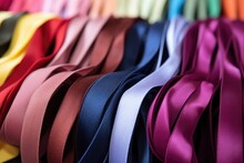 Close-up View Of Assorted Velvet Ribbons