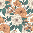 Seamless floral background pattern. 