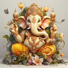 Waterco Happy ganesh chaturthi illustration, Generative Ai