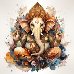 Waterco Happy ganesh chaturthi illustration, Generative Ai