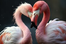 Portrait Of Two Flamingos