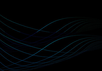 Wall Mural - abstract blue technology background with light striped lines wave. light effect of neon glow. copy s