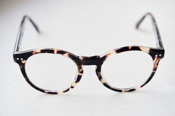 glasses on white background