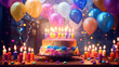 Birthday party balloons colorful balloons background