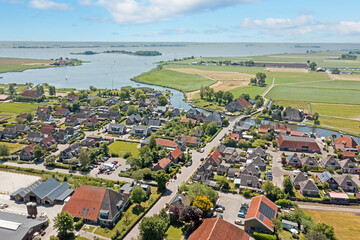 Sticker - Aerial panorama from the village Gaastmeer in Friesland the Netherlands