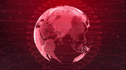 Wall Mural - global communication technology: the futuristic world network concept
