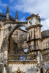 Wall Mural - detail view of the convent cathedral in batalha portugal- no release required