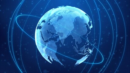 Wall Mural - communication technology global world network. futuristic earth global communication concept.