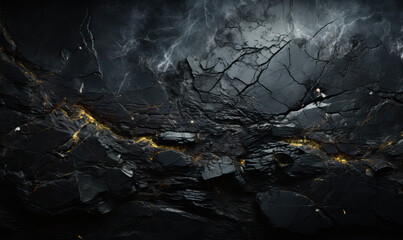 Wall Mural - black stone background, black stone texture.