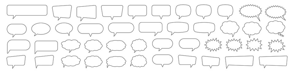 Wall Mural - Blank empty speech bubbles, speaking or talk bubble, speech balloon, chat bubble line art vector icon for apps and websites..