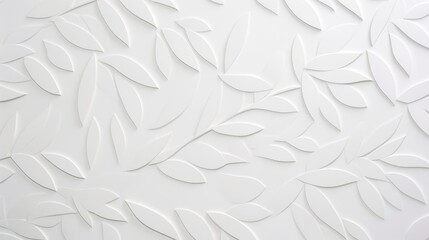 White geometric leaves 3d tiles texture Background banner 