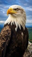 Poster - a bald eagle with yellow eyes