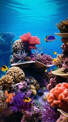 Wall Mural - a coral reef with fish