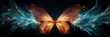 Butterfly wing structure X-ray image background with empty space for text 