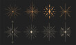 Set of Sparkling stars, magical shine. Fairy tale magic simple hand drawn illustration, icon. Starlight effect, vector.