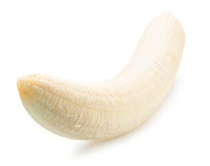 Wall Mural - peeled banana isolated on the white background