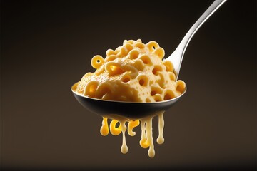 Poster - a spoon full of cereal falling into a bowl of cereal with a spoon full of cereal falling into it and a pile of cereal falling out of cereal on top, Generative ai