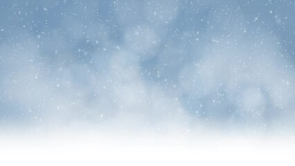 Wall Mural - Beautiful winter snowy bright blue sky with loop snowfall animation.