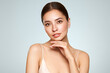 © Oleg Gekman - Portrait beautiful young woman with clean fresh skin. Model with healthy skin, close up portrait. Cosmetology, beauty and spa