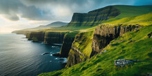 The Faroe Islands With Steep Cliffs