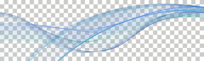 Blue wave swirl swoosh. Undulate sound wave, dynamic twisted lines. Deep blue and teal sea water flow. Isolated border, decorative design element. Abstract curve, transparent. Vector illustration