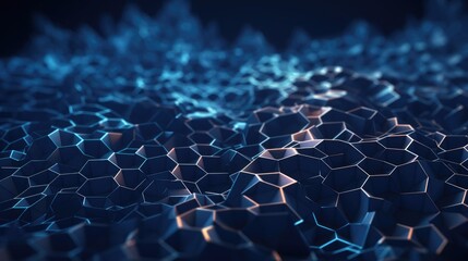 Wall Mural - abstract tech background with interconnected cyber cells and artificial neural connections, quantum 