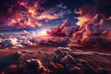 Poster - Dramatic Sky with Sunlight Bursting Through Clouds