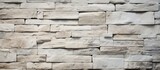 Fototapeta  - White sandstone for home 5 x 20 cm size natural face pattern Comparing sandstone wall paving vs stone cladding and their drawbacks