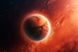 red planet in cosmos. Generative AI