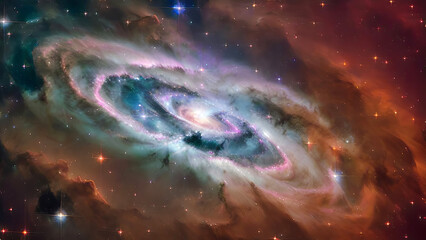 Wall Mural - spiral galaxy against stars and constellations in outer space.andromeda nebula, starry cosmos,univer