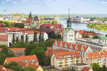 Poster - Old Town and Oder river in Szczecin, Poland	
