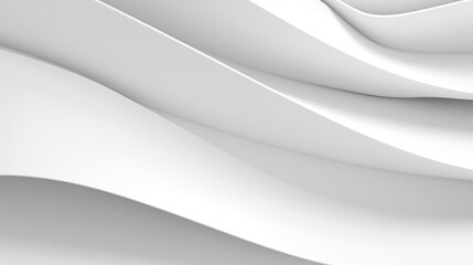 Wall Mural - abstract white background with soft shaped 3d wavy structure, black and white illustration