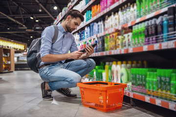 Wall Mural - Man at the supermarket