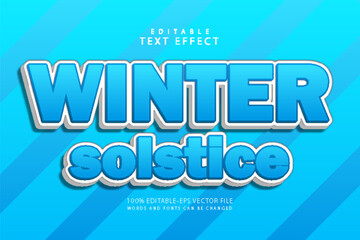 Wall Mural - Winter solstice editable text effect 3 dimension emboss cartoon style