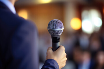 Wall Mural - Someone holding a microphone