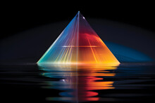 Abstract Background With Pyramid Glass Prism And Water Refracting Light Spectrum