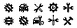 © Kingwardobe - Car repair tools vector icons- screwdriver, wrench, hammer, gear, spanner, bolt in black. Automobile service and repair machinery and equipment icon set.