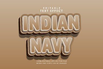 Poster - Indian navy editable text effect 3 dimension emboss cartoon style