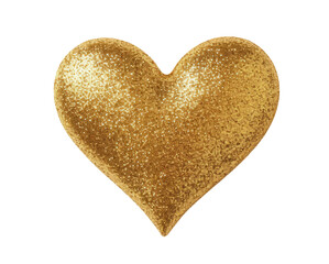 Sticker - Golden glitter heart isolated on transparent background