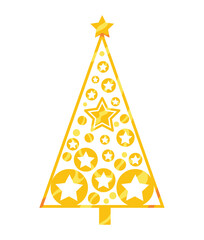 Wall Mural - christmas golden tree with stars