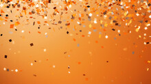 Abstract Background With Orange Confetti