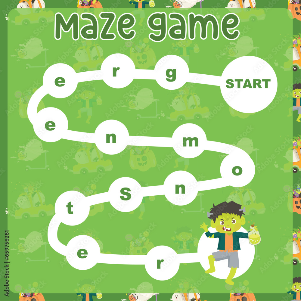 maze-game-worksheet-for-kids-with-halloween-theme-worksheet-for