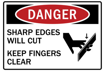 Canvas Print - Cut and crush hazard warning sign and labels