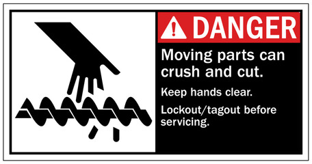 Sticker - Cut and crush hazard warning sign and labels