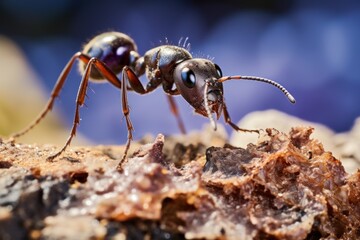 Poster - A detailed close-up shot of a bug on a rock. Perfect for nature enthusiasts and educational materials.